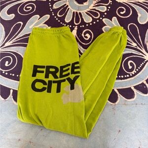 Free City Women’s Large Logo Green Sweatpants